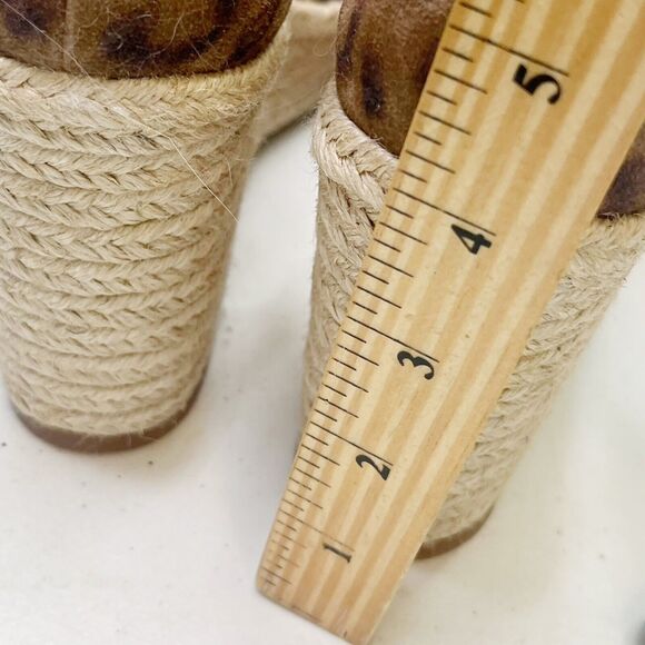 L’AGENCE NWT Elysee Wedge Sandals Cheetah Print Size 9 Espadrille Suede Heel - Picture 9 of 10